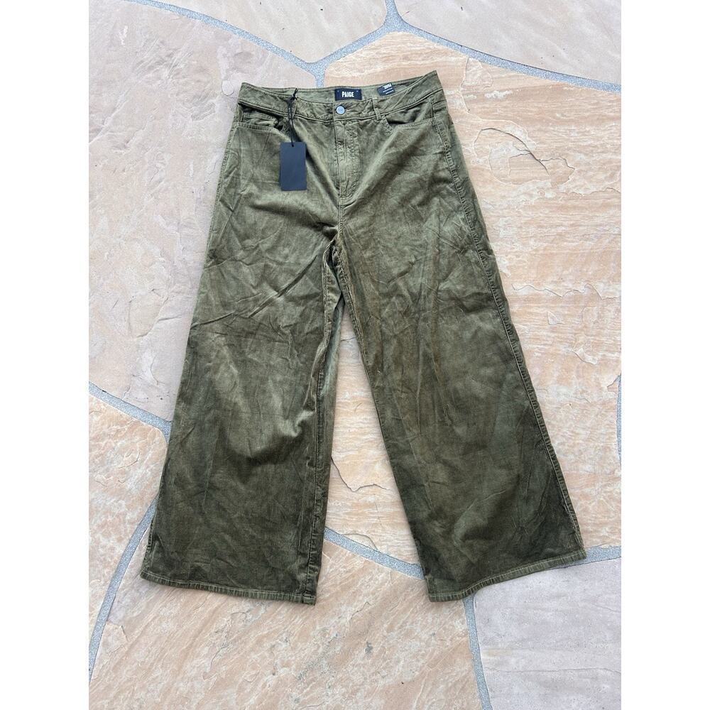 PAIGE Womens Harper Ankle Corduroy Pants - Army Size 32 BZ